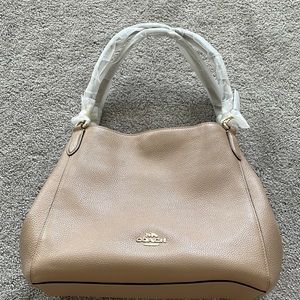 Coach, beige tan leather coach purse, NWT